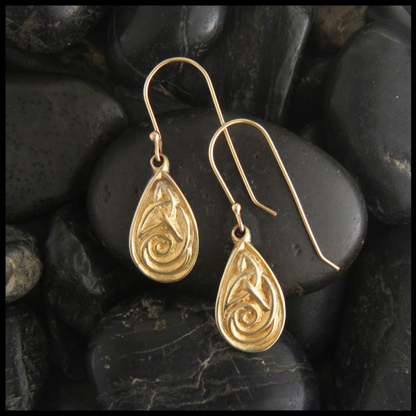 14K Celtic drop earrings