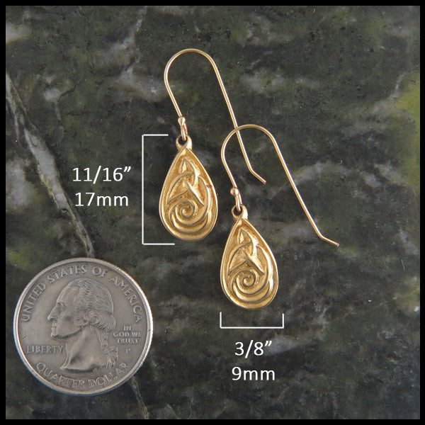 14K Celtic drop earrings