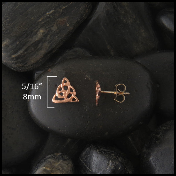 Open Triquetra Post Earrings in gold