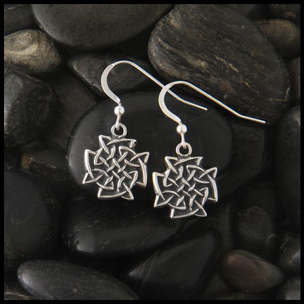 Large Celtic Knot drop earrings in Sterling Silver