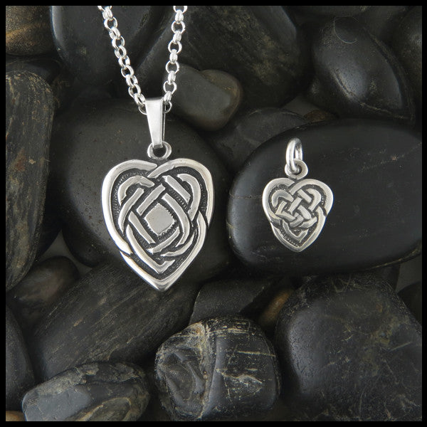 Celtic heart pendant in Sterling Silver