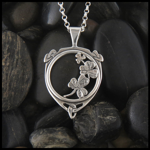 Irish shamrock pendant in Sterling Silver