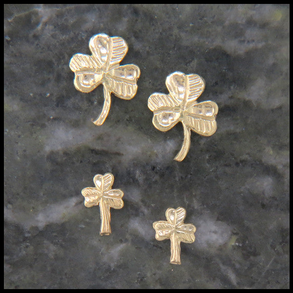 Shamrock post earrings in 14K Gold