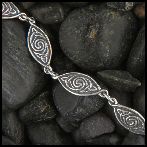 Triquetra Spiral Celtic link bracelet