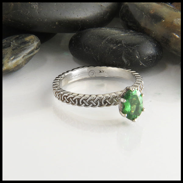 Oval Tsavorite Josephine's Celtic Knot Ring