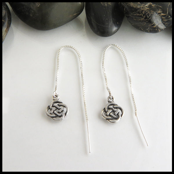 josephine's knot threader earrings in sterling silver