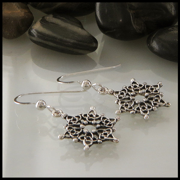 Celtic Snowflake Earrings in Sterling Silver