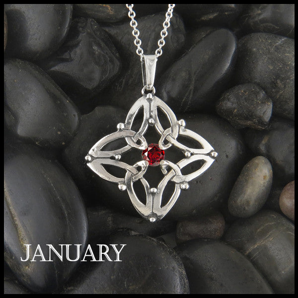 March Birthstone Celtic Trinity Star Pendant