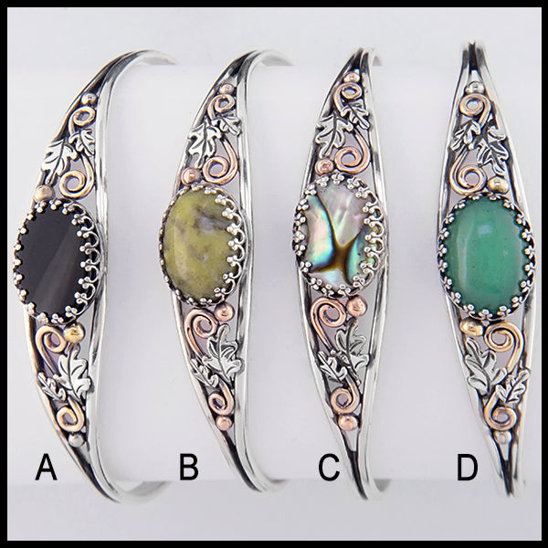 Custom Gemstone Cuff Bracelets A-D