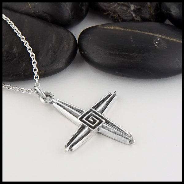 Profile view St. Brigid's Cross in Sterling Silver