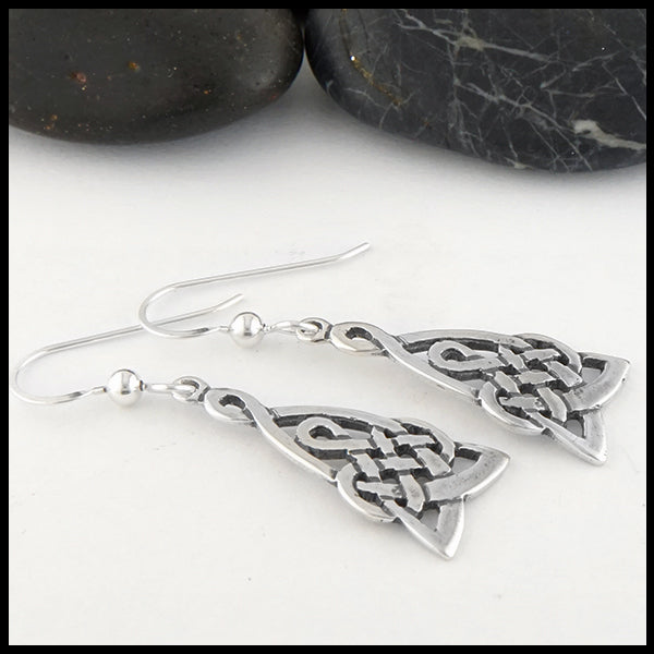 Mother's Knot drop earrings in sterling silver