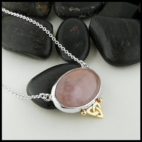 Celtic Trinity Knot Rose Quartz Pendant