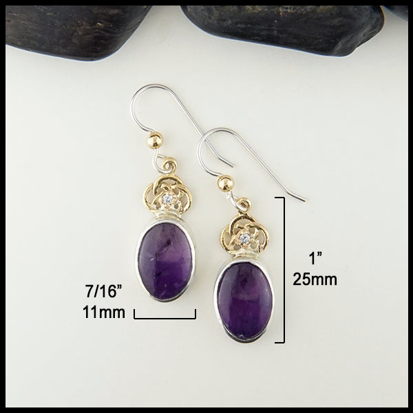 Amethyst and Diamond Josephine's Knot Earrings