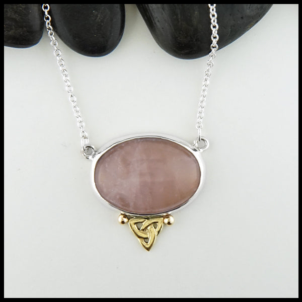 Celtic Trinity Knot Rose Quartz Pendant