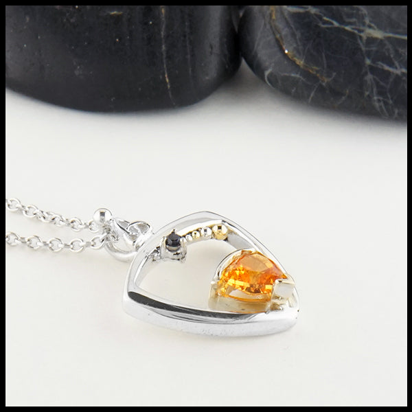 Profile view Spessartite Garnet Pendant