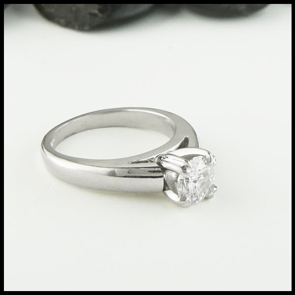Split shank diamond engagement ring in white gold