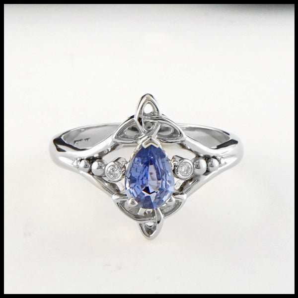 Trinity Knot and Blue Sapphire ring