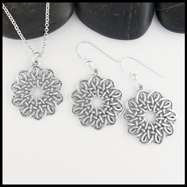 Emily Celtic Knot Pendant and Earring set