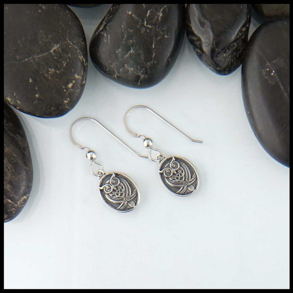 Celtic owl earrings