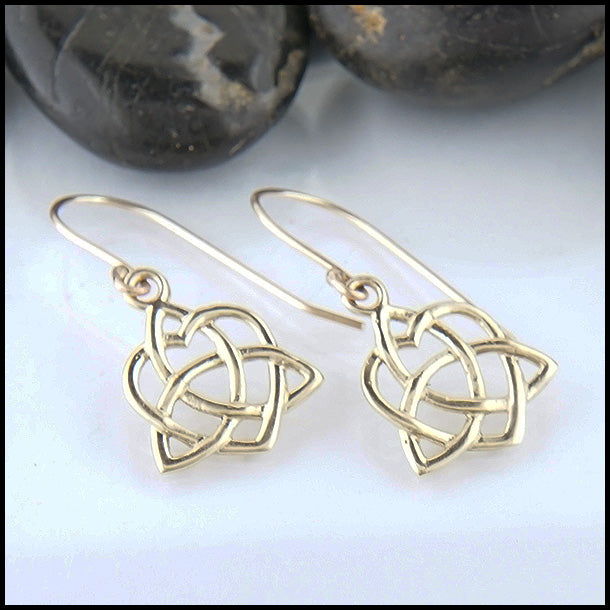 14K Celtic drop earrings