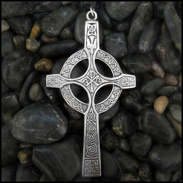 Celtic Chi Rho Pectoral Cross in Sterling Silver