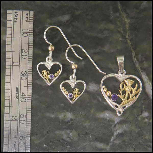 Celtic Heart pendants in Sterling Silver and Gold