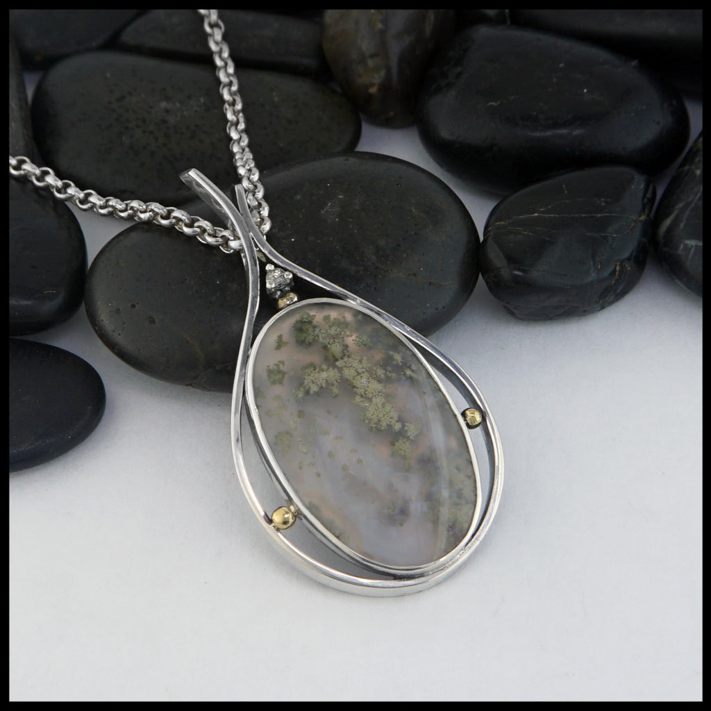 moss agate pendant