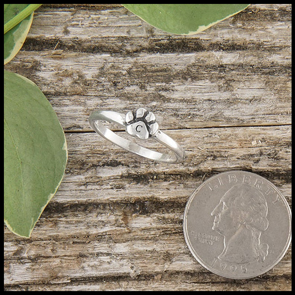 Paw Print Stacking ring in sterling silver