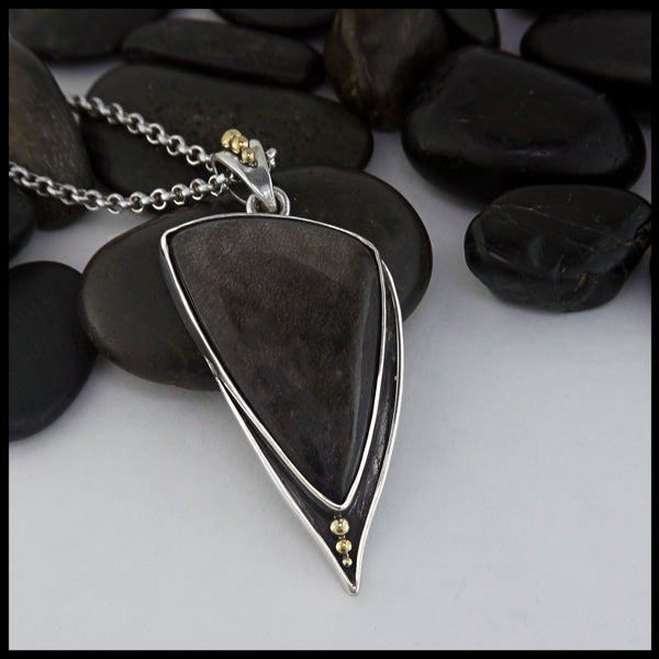 Silver Sheen Obsidian Pendant