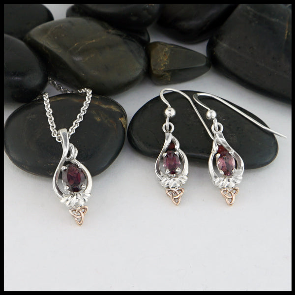 rhodolite garnet set