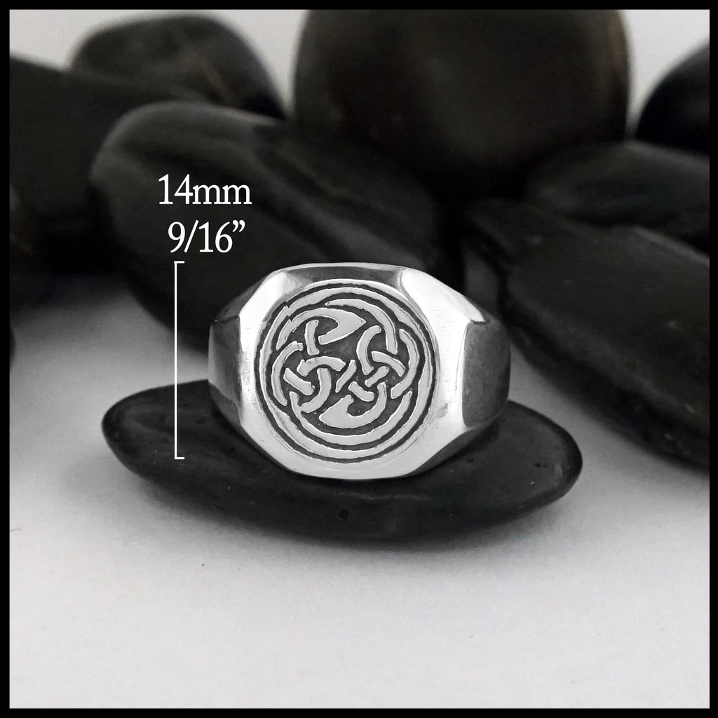 Wide Yin & Yang Signet Ring