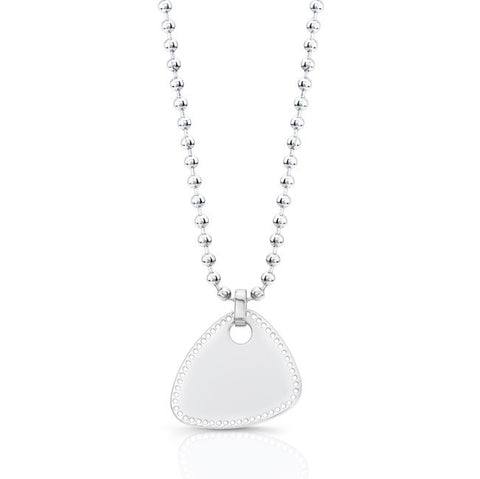White Gold Plated Guitar Pick Necklace (Blank Slate Model)