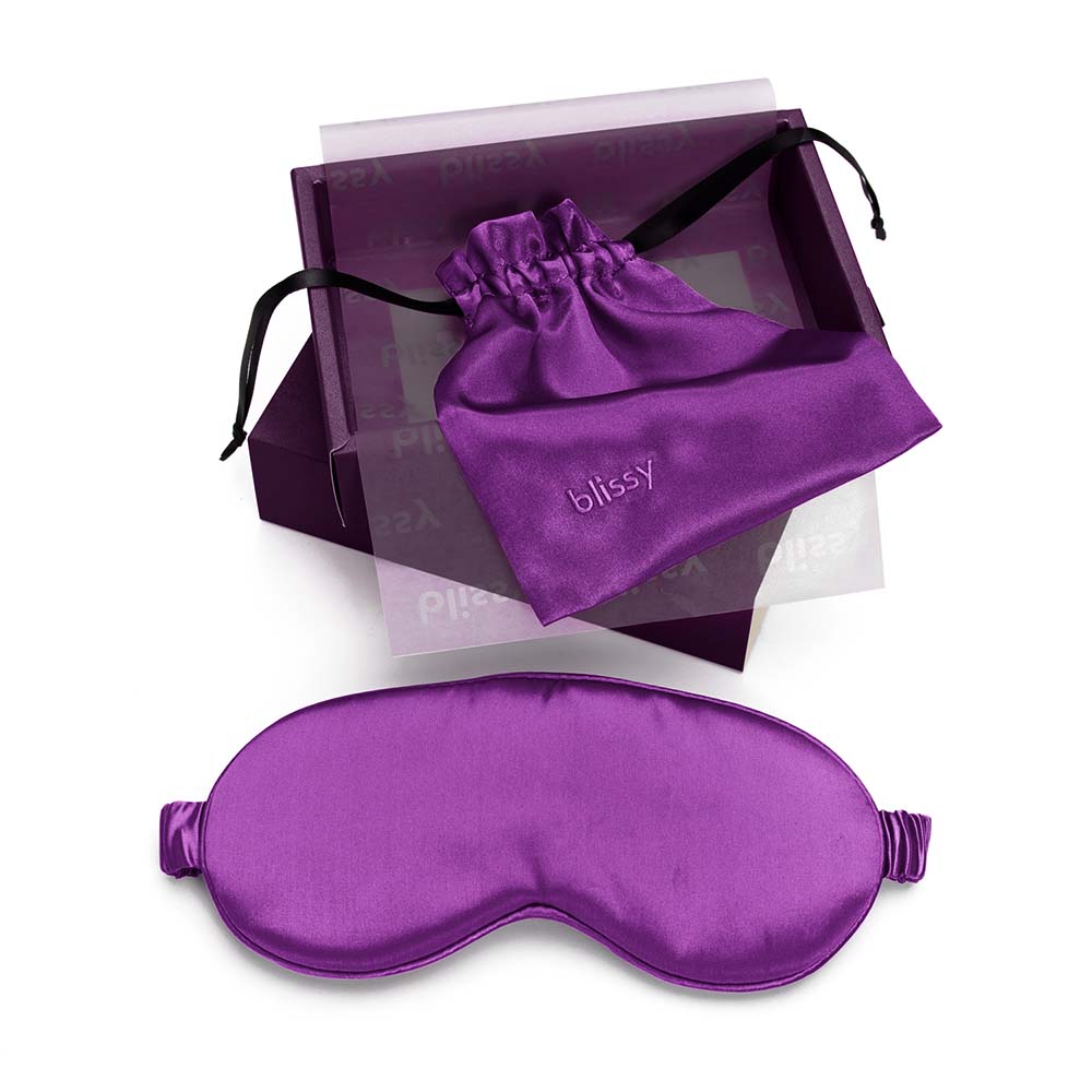 Blissy Silk Sleep Mask 100 Mulberry 22 Momme Royal Purple 1494