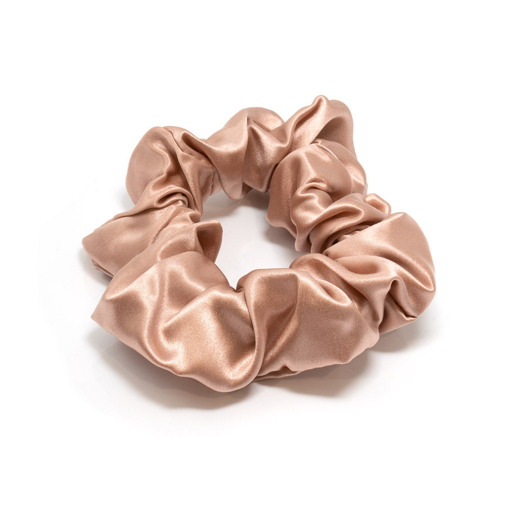 quality handmade scrunchies Rose gold classic satin high