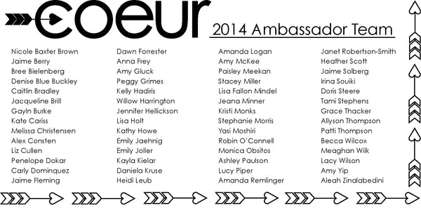 2014 Ambassador Team for Coeur Sports