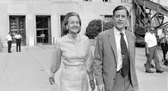 Ben Bradlee and Katherine Graham walking