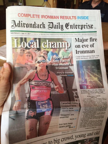 Amy Farrell on cover of newspaper