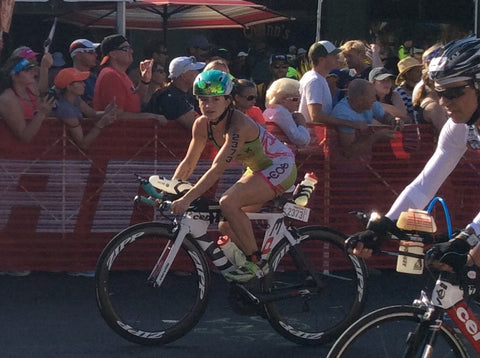 Katie Colville on a bike