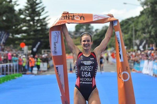 Katie Zaferes at finish line