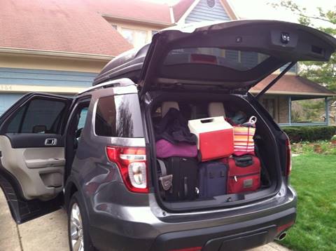 Car packed with gear