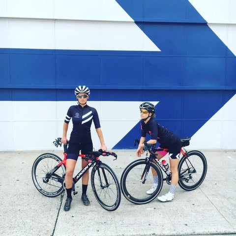 Two women on bicycles