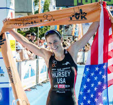 Katie Zaferes with flag