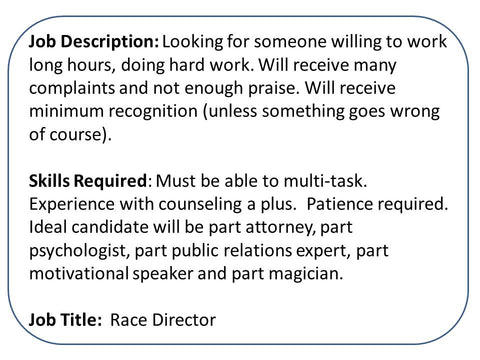 Race Director Job Description