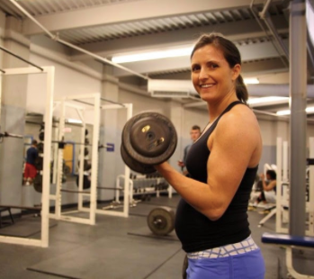 Kim Schabenbauer lifting weights