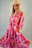 Chinoiserie Ruffle Collar Dress