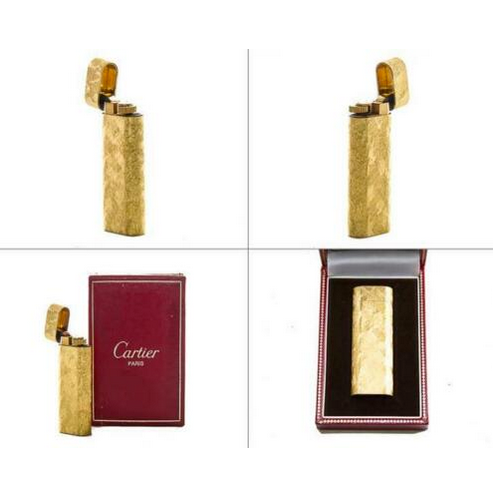 Authentic Cartier Gas Lighter Gold Oval 
