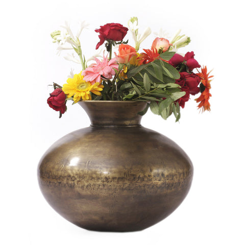 Brass Pot Planter, Medium - FOLKBRIDGE.COM | Buy Gifts. Indian Handicrafts. Home Decorations.