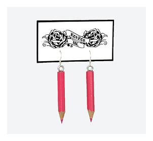 Handmade pencil earrings