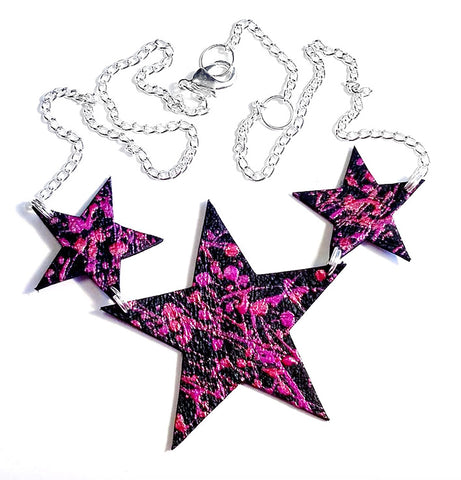 handcrafted leather star necklace
