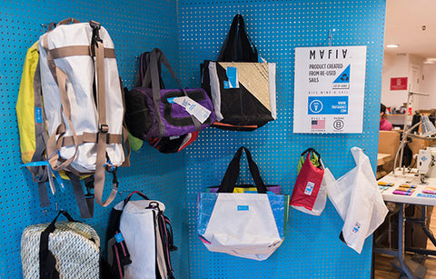 alt"upcycled kite surfing material bags mafia bags"
